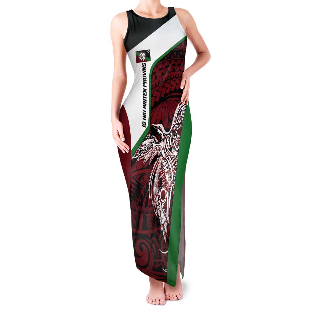 Personalised PNG East New Britain Province Tank Maxi Dress Bird of Paradise Tattoo Flag Motif - Polynesian Pride