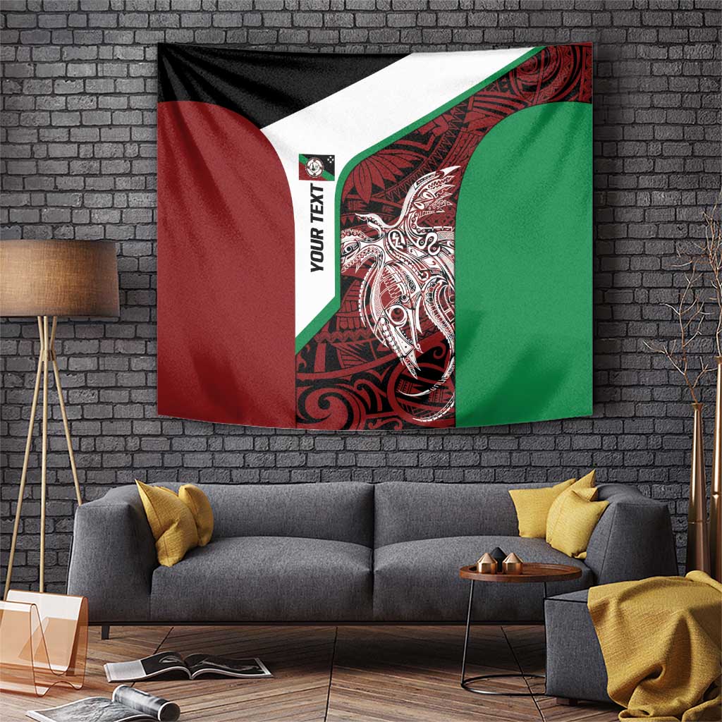 Personalised PNG East New Britain Province Tapestry Bird of Paradise Tattoo Flag Motif - Polynesian Pride