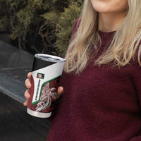 Personalised PNG East New Britain Province Tumbler Cup Bird of Paradise Tattoo Flag Motif - Polynesian Pride