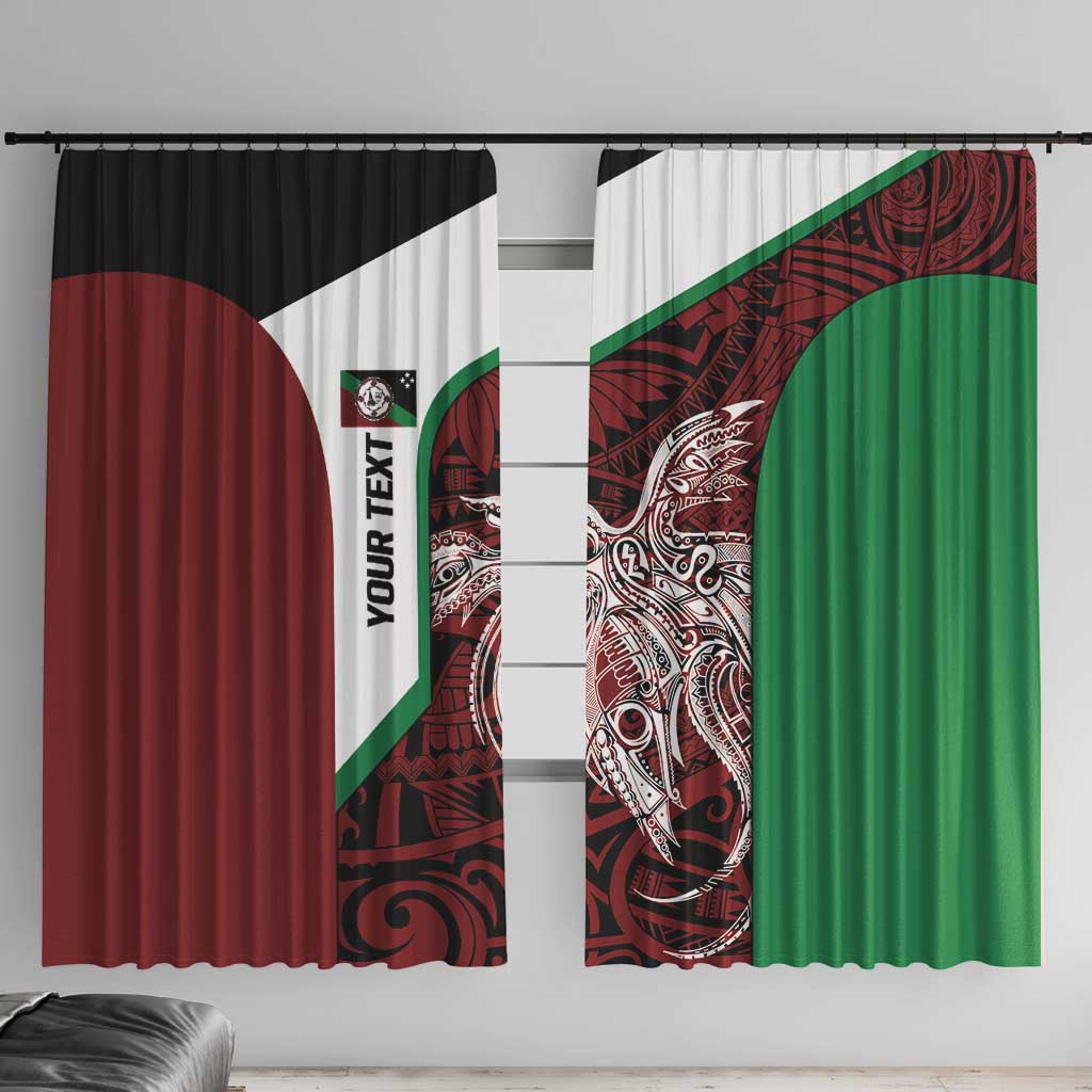 Personalised PNG East New Britain Province Window Curtain Bird of Paradise Tattoo Flag Motif - Polynesian Pride