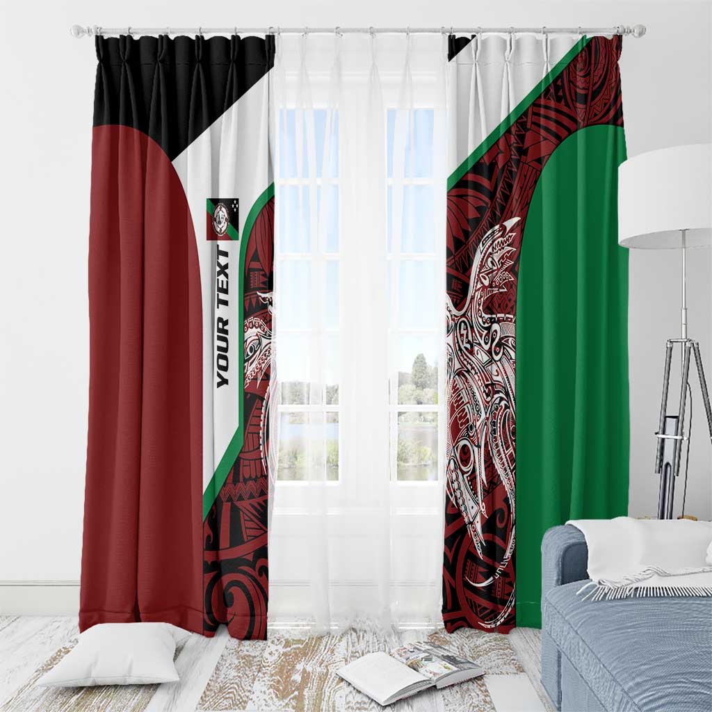 Personalised PNG East New Britain Province Window Curtain Bird of Paradise Tattoo Flag Motif - Polynesian Pride