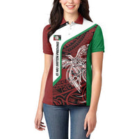 Personalised PNG East New Britain Province Women Polo Shirt Bird of Paradise Tattoo Flag Motif - Polynesian Pride