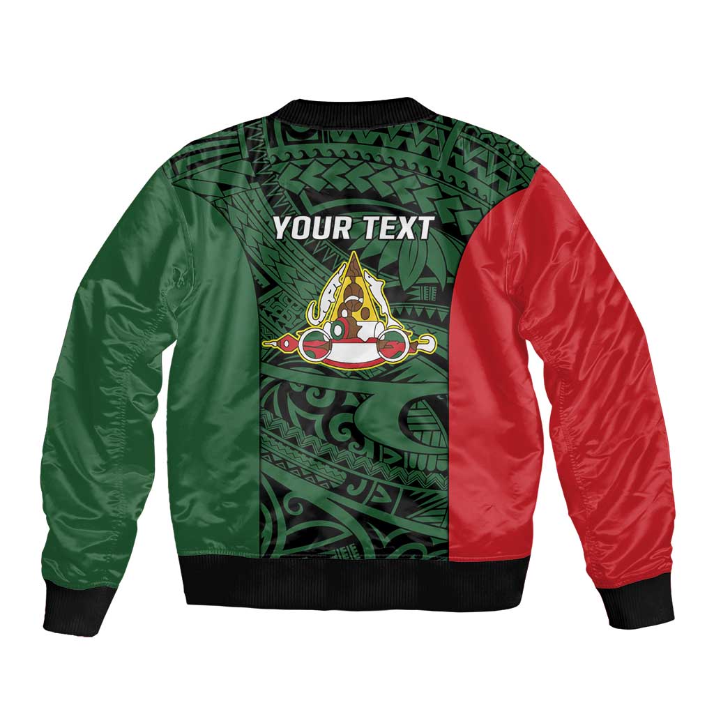 Personalised PNG East Sepik Province Bomber Jacket Bird of Paradise Tattoo Flag Motif - Polynesian Pride