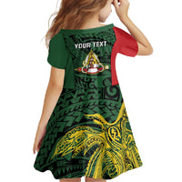 Personalised PNG East Sepik Province Family Matching Long Sleeve Bodycon Dress and Hawaiian Shirt Bird of Paradise Tattoo Flag Motif - Polynesian Pride