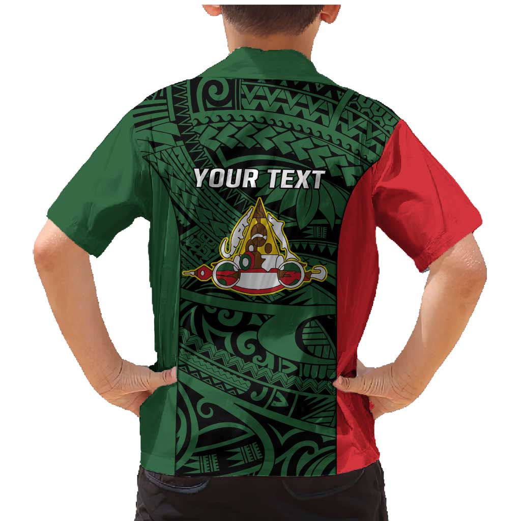 Personalised PNG East Sepik Province Family Matching Mermaid Dress and Hawaiian Shirt Bird of Paradise Tattoo Flag Motif - Polynesian Pride
