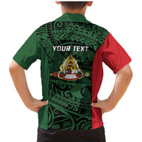 Personalised PNG East Sepik Province Family Matching Mermaid Dress and Hawaiian Shirt Bird of Paradise Tattoo Flag Motif - Polynesian Pride
