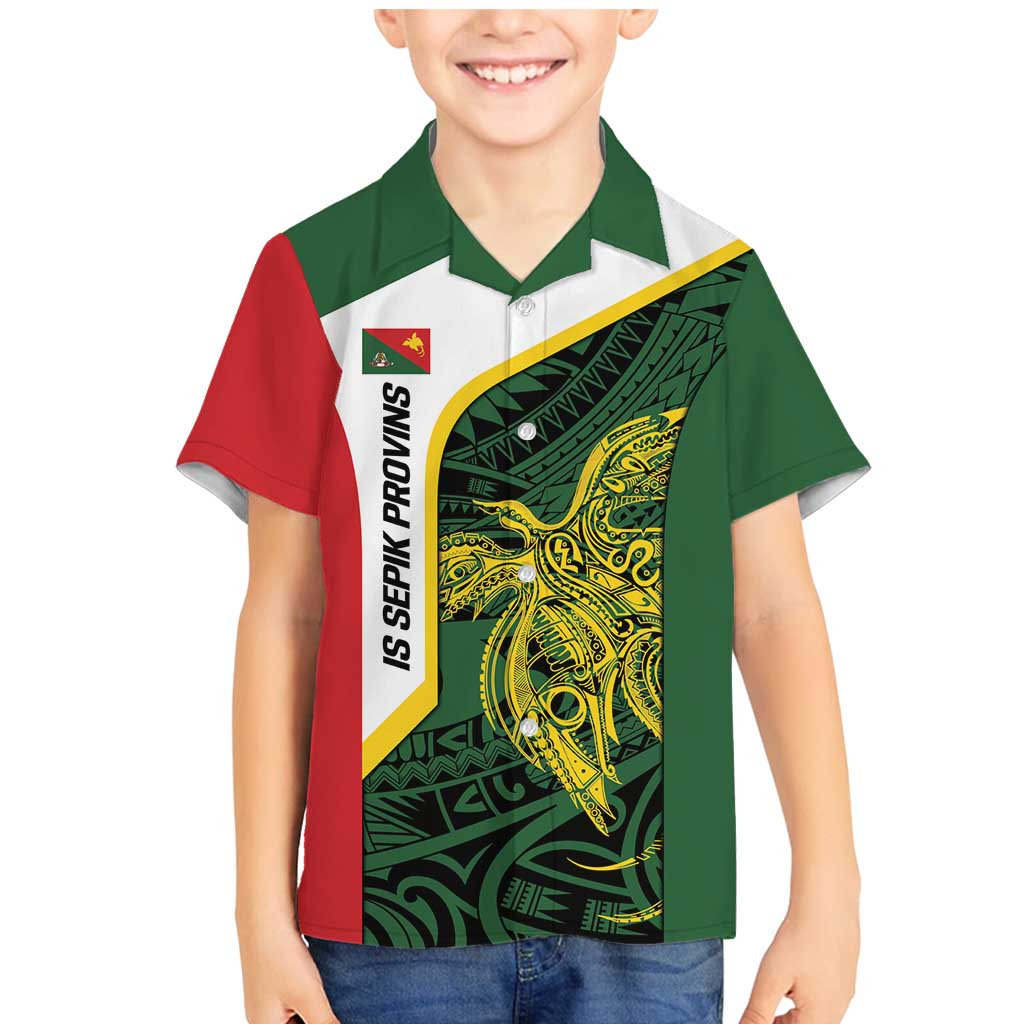Personalised PNG East Sepik Province Family Matching Mermaid Dress and Hawaiian Shirt Bird of Paradise Tattoo Flag Motif - Polynesian Pride