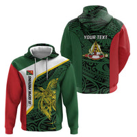 Personalised PNG East Sepik Province Hoodie Bird of Paradise Tattoo Flag Motif - Polynesian Pride