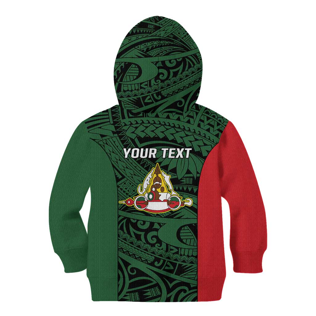 Personalised PNG East Sepik Province Kid Hoodie Bird of Paradise Tattoo Flag Motif - Polynesian Pride