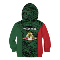 Personalised PNG East Sepik Province Kid Hoodie Bird of Paradise Tattoo Flag Motif - Polynesian Pride