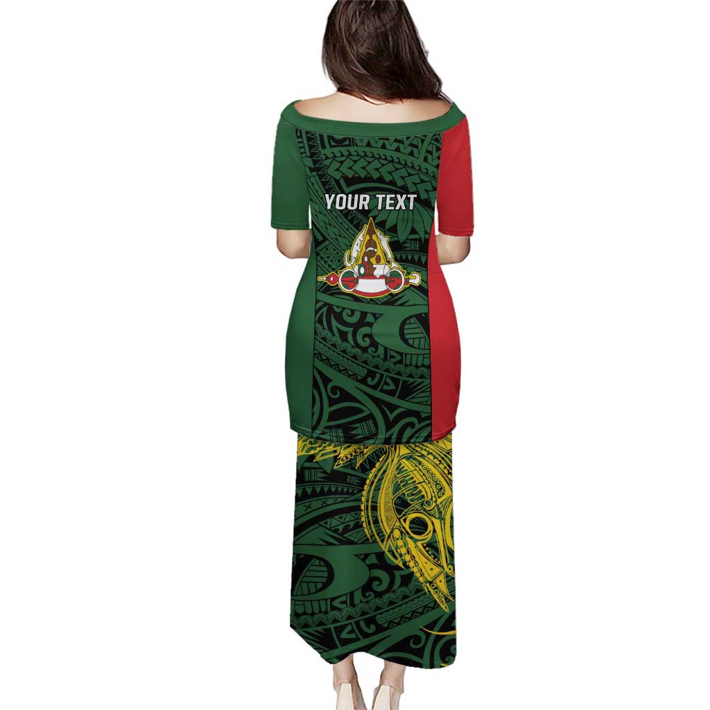 Personalised PNG East Sepik Province Puletasi Bird of Paradise Tattoo Flag Motif - Polynesian Pride