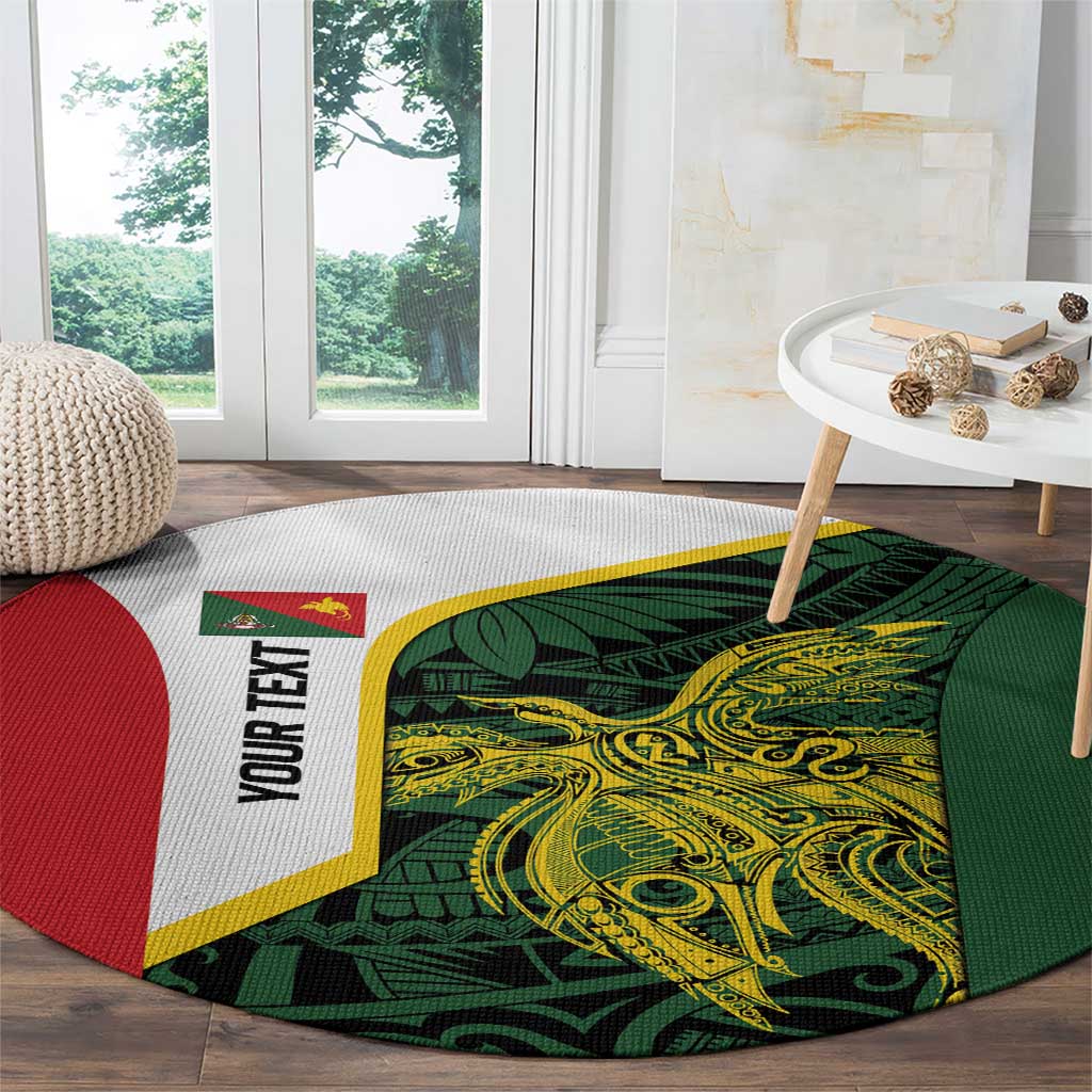 Personalised PNG East Sepik Province Round Carpet Bird of Paradise Tattoo Flag Motif - Polynesian Pride