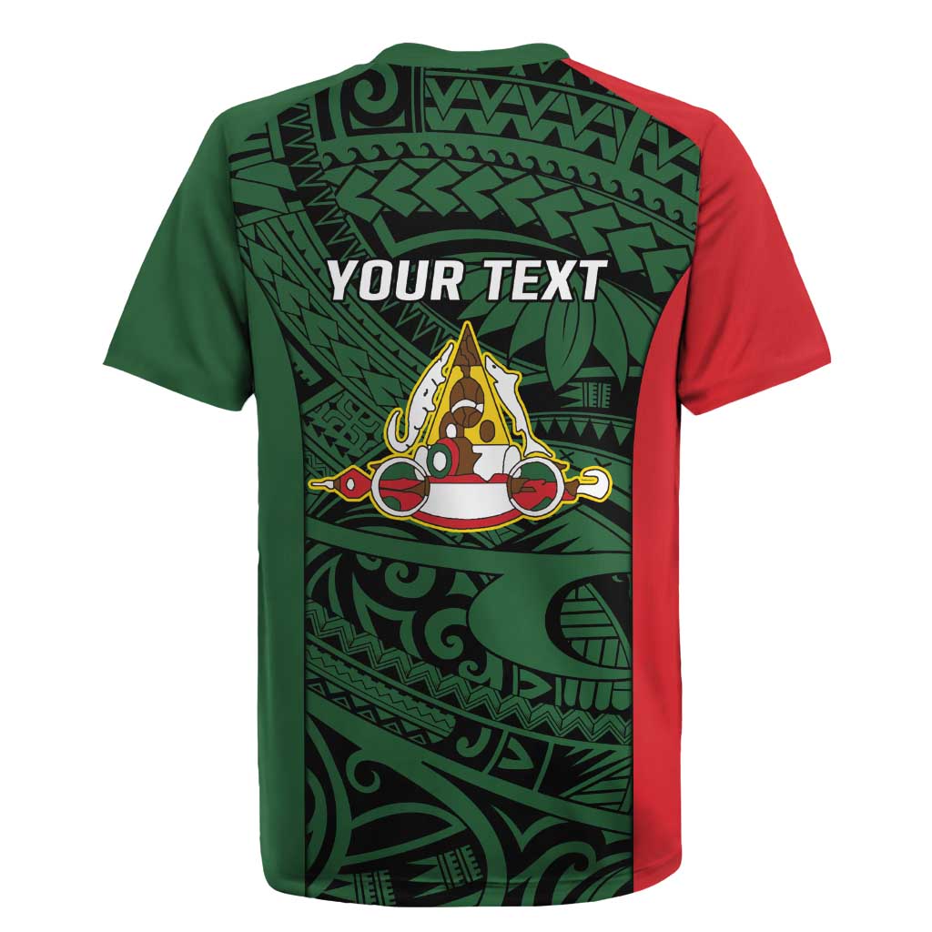 Personalised PNG East Sepik Province Rugby Jersey Bird of Paradise Tattoo Flag Motif - Polynesian Pride