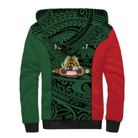 Personalised PNG East Sepik Province Sherpa Hoodie Bird of Paradise Tattoo Flag Motif - Polynesian Pride