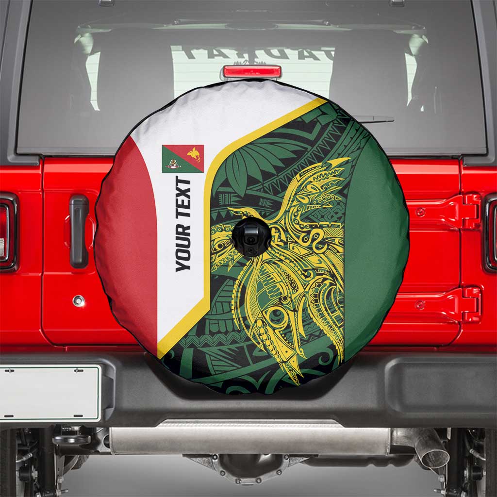 Personalised PNG East Sepik Province Spare Tire Cover Bird of Paradise Tattoo Flag Motif - Polynesian Pride