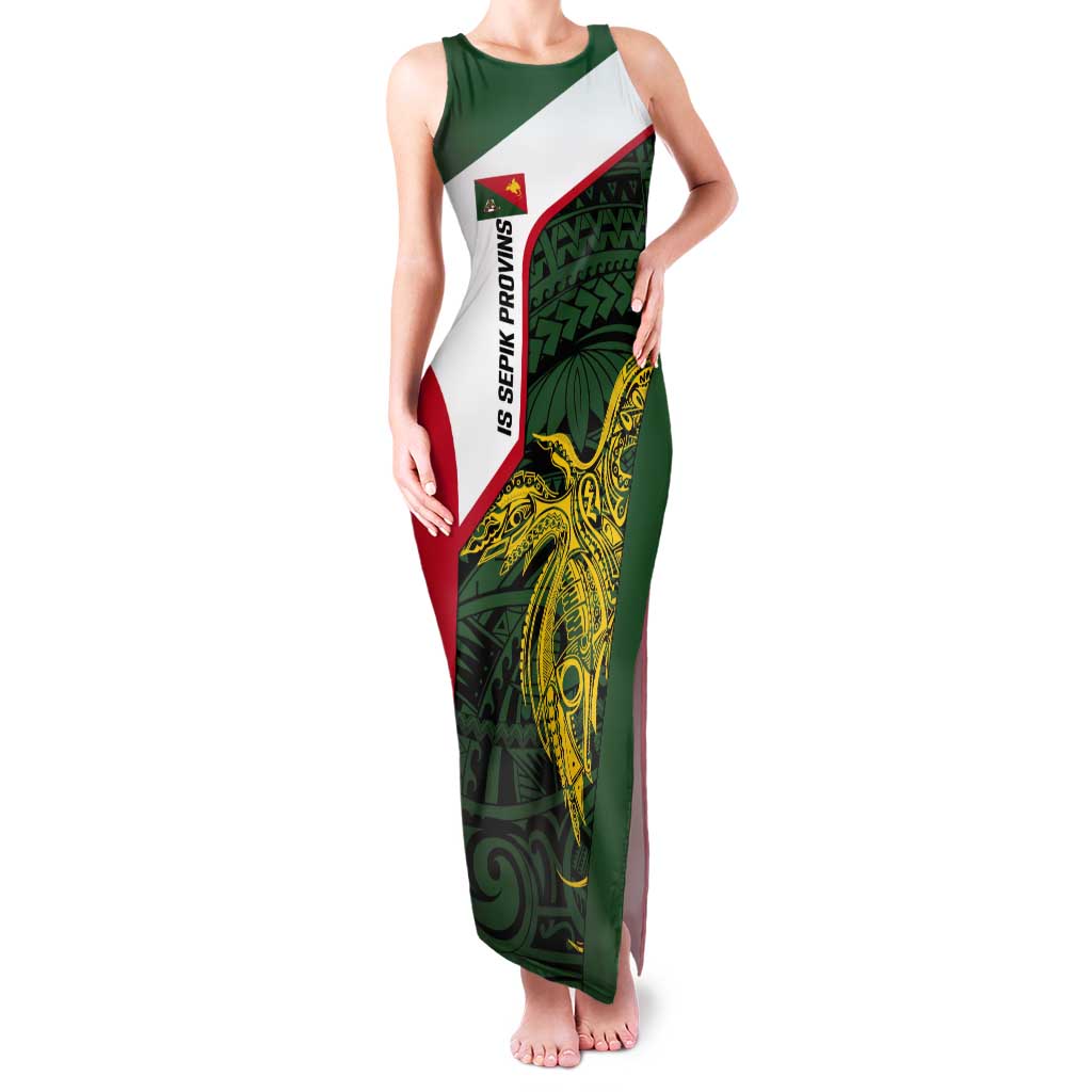 Personalised PNG East Sepik Province Tank Maxi Dress Bird of Paradise Tattoo Flag Motif - Polynesian Pride