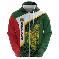 Personalised PNG East Sepik Province Zip Hoodie Bird of Paradise Tattoo Flag Motif - Polynesian Pride
