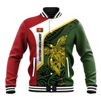 Personalised PNG Eastern Highlands Baseball Jacket Bird of Paradise Tattoo Flag Motif LT9 Unisex Green - Polynesian Pride