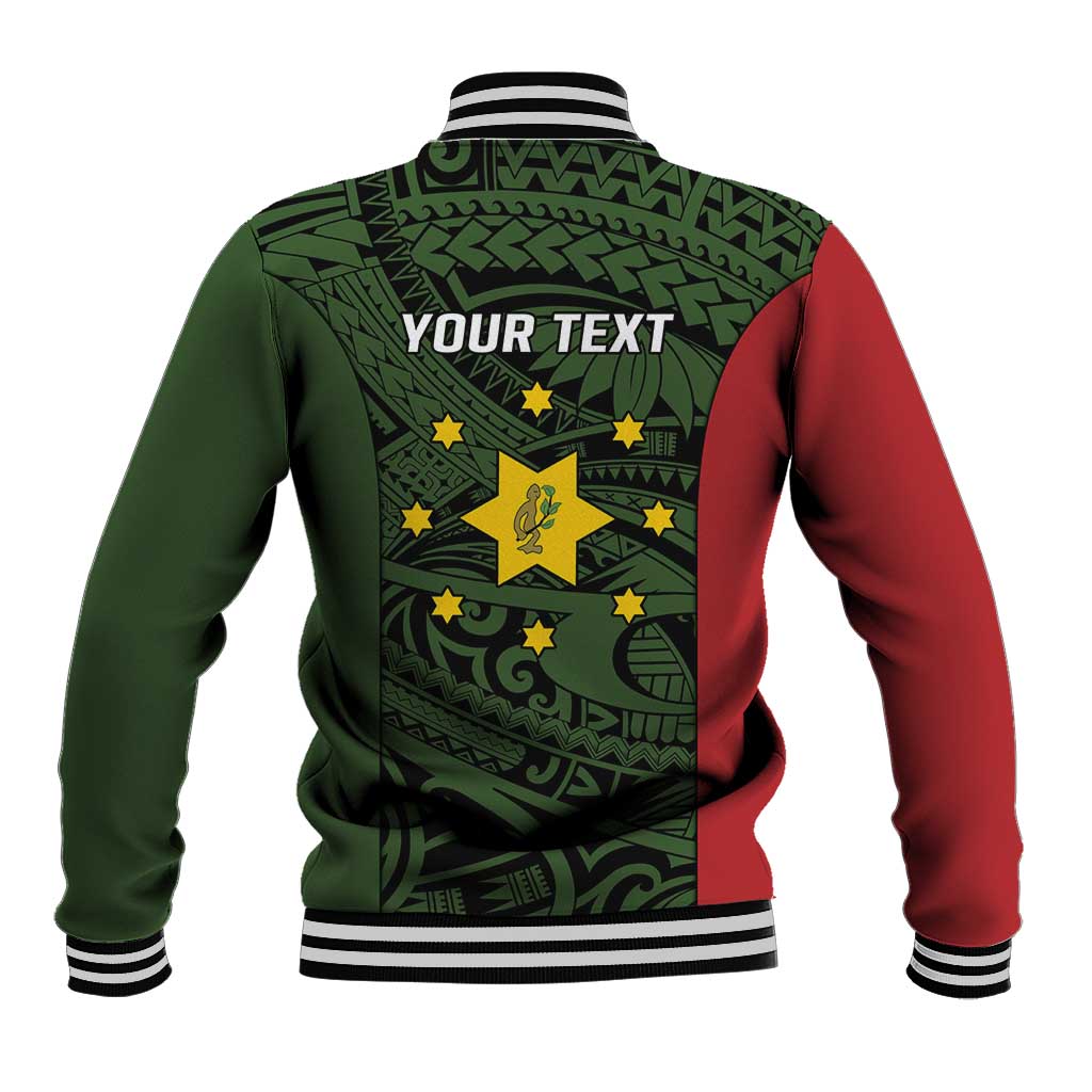 Personalised PNG Eastern Highlands Baseball Jacket Bird of Paradise Tattoo Flag Motif LT9 - Polynesian Pride