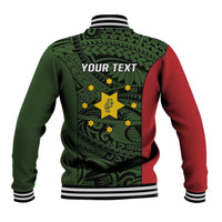 Personalised PNG Eastern Highlands Baseball Jacket Bird of Paradise Tattoo Flag Motif LT9 - Polynesian Pride