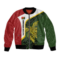 Personalised PNG Eastern Highlands Bomber Jacket Bird of Paradise Tattoo Flag Motif - Polynesian Pride