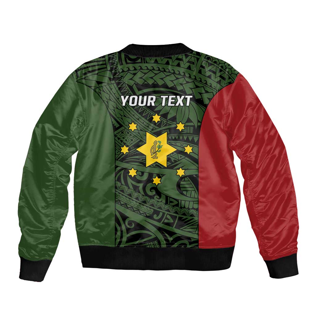 Personalised PNG Eastern Highlands Bomber Jacket Bird of Paradise Tattoo Flag Motif - Polynesian Pride