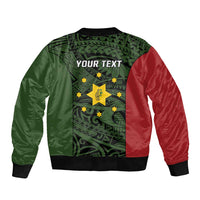 Personalised PNG Eastern Highlands Bomber Jacket Bird of Paradise Tattoo Flag Motif - Polynesian Pride