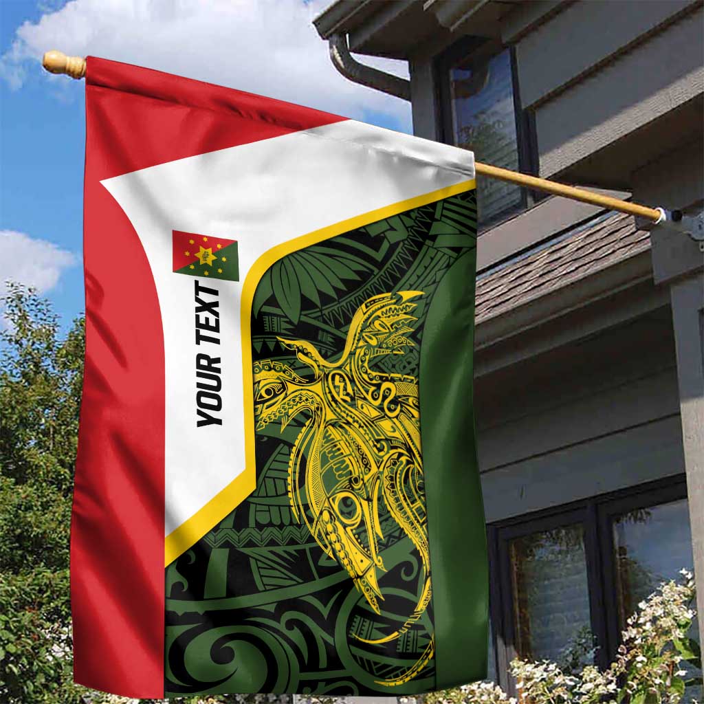 Personalised PNG Eastern Highlands Garden Flag Bird of Paradise Tattoo Flag Motif - Polynesian Pride