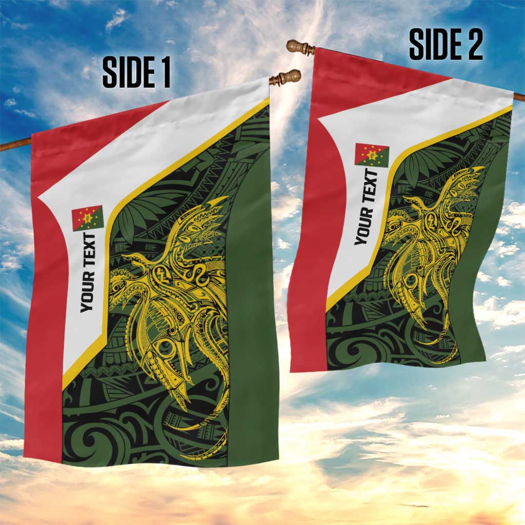 Personalised PNG Eastern Highlands Garden Flag Bird of Paradise Tattoo Flag Motif - Polynesian Pride