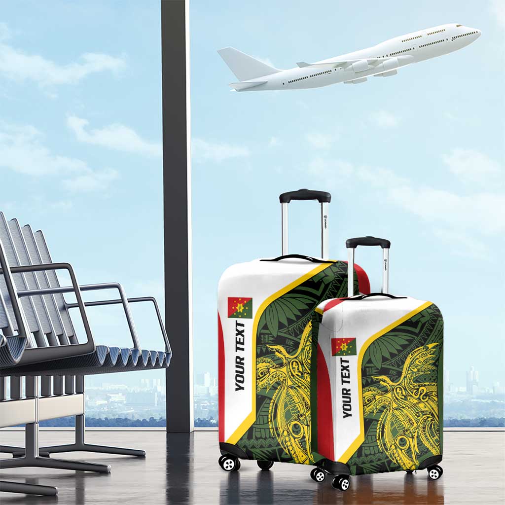 Personalised PNG Eastern Highlands Luggage Cover Bird of Paradise Tattoo Flag Motif - Polynesian Pride