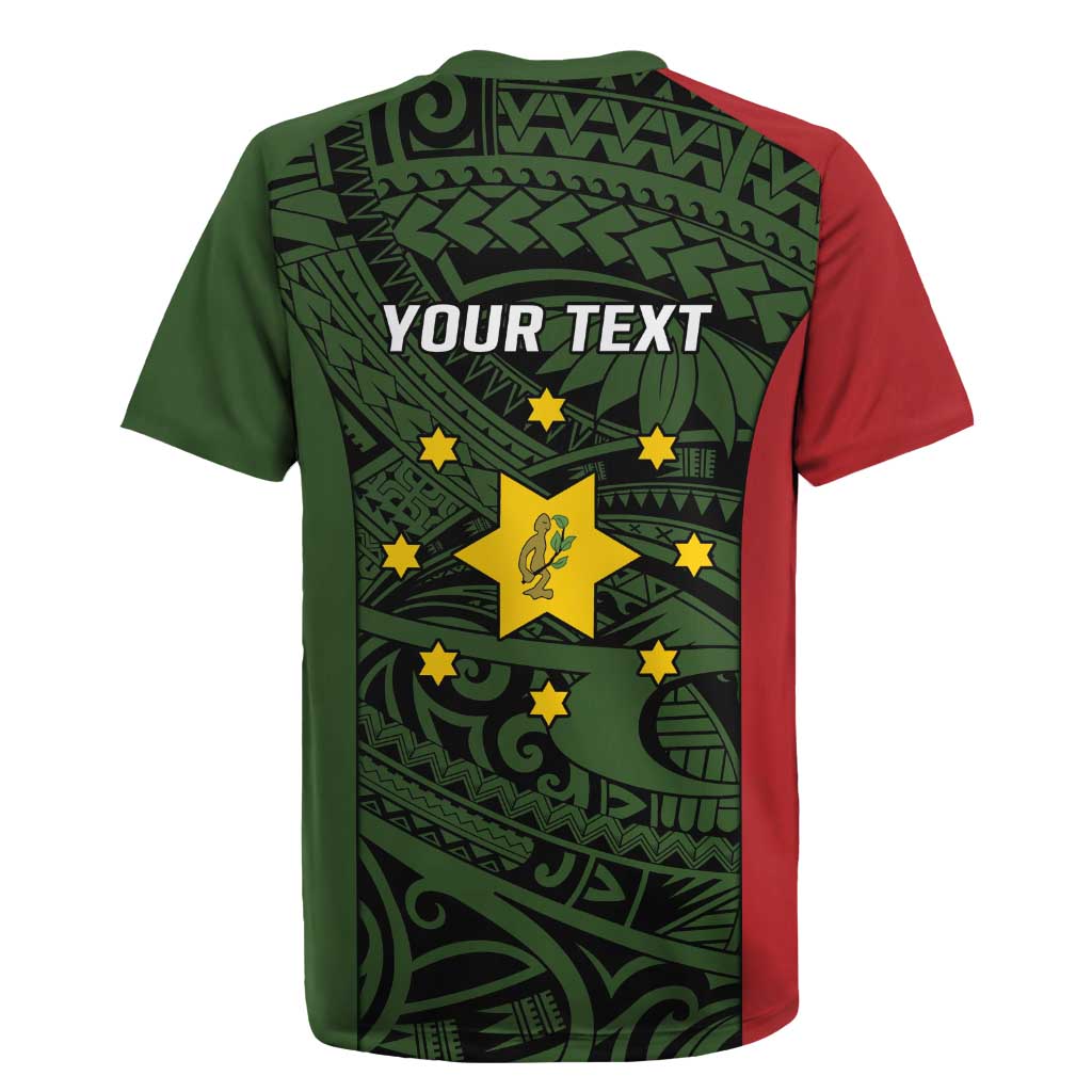 Personalised PNG Eastern Highlands Rugby Jersey Bird of Paradise Tattoo Flag Motif - Polynesian Pride