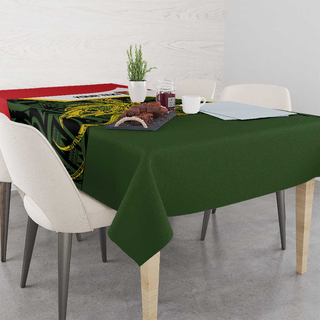 Personalised PNG Eastern Highlands Tablecloth Bird of Paradise Tattoo Flag Motif LT9 - Polynesian Pride