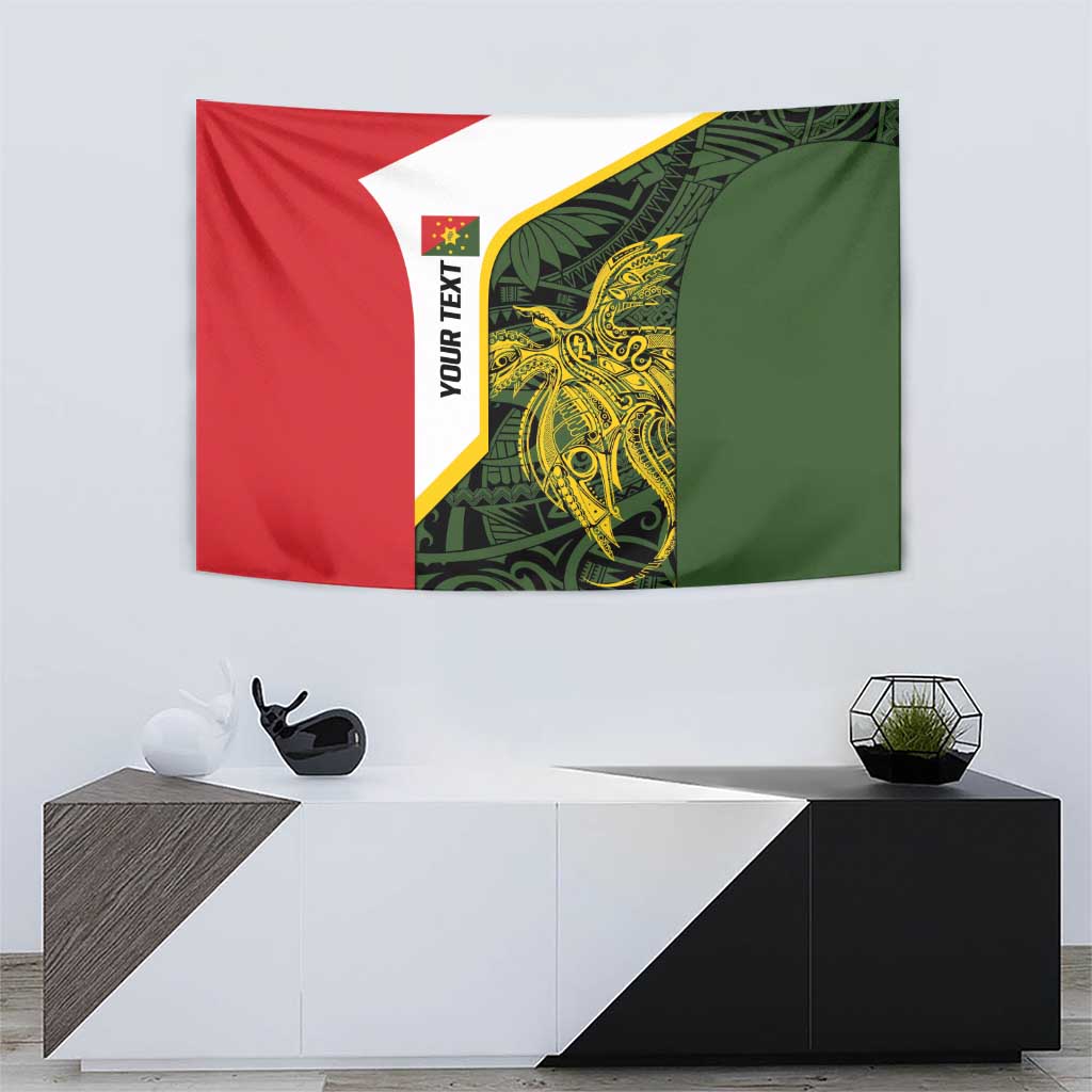 Personalised PNG Eastern Highlands Tapestry Bird of Paradise Tattoo Flag Motif - Polynesian Pride