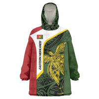 Personalised PNG Eastern Highlands Wearable Blanket Hoodie Bird of Paradise Tattoo Flag Motif - Polynesian Pride