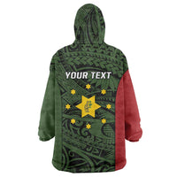 Personalised PNG Eastern Highlands Wearable Blanket Hoodie Bird of Paradise Tattoo Flag Motif - Polynesian Pride