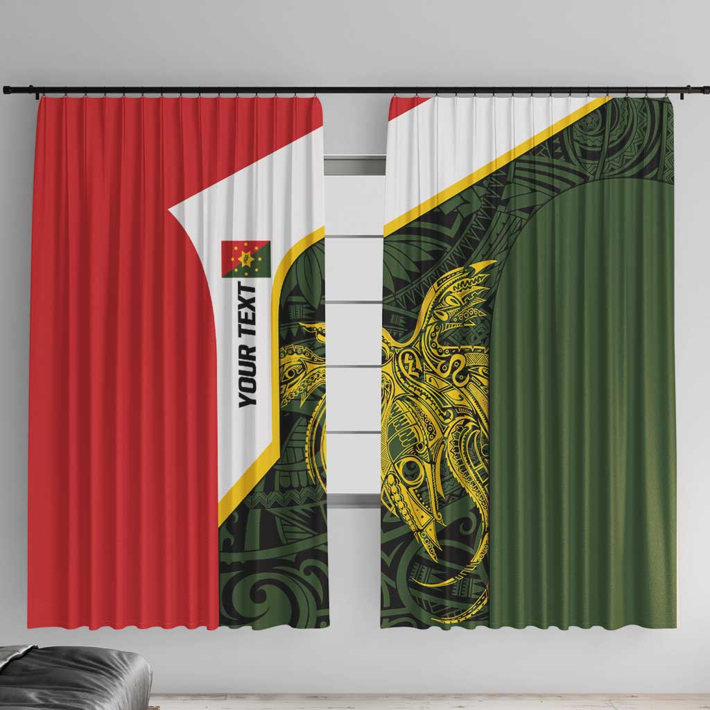 Personalised PNG Eastern Highlands Window Curtain Bird of Paradise Tattoo Flag Motif - Polynesian Pride