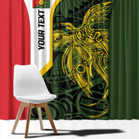 Personalised PNG Eastern Highlands Window Curtain Bird of Paradise Tattoo Flag Motif - Polynesian Pride