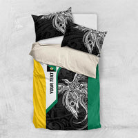 Personalised PNG Enga Province Bedding Set Bird of Paradise Tattoo Flag Motif - Polynesian Pride
