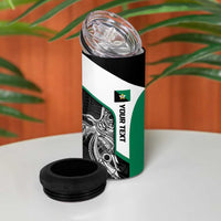 Personalised PNG Enga Province 4 in 1 Can Cooler Tumbler Bird of Paradise Tattoo Flag Motif - Polynesian Pride
