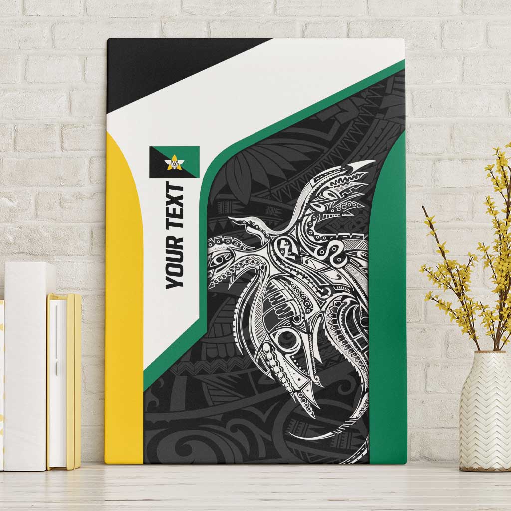 Personalised PNG Enga Province Canvas Wall Art Bird of Paradise Tattoo Flag Motif LT9 Without Frame Green - Polynesian Pride