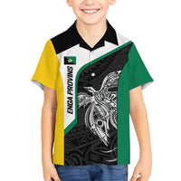 Personalised PNG Enga Province Hawaiian Shirt Bird of Paradise Tattoo Flag Motif - Polynesian Pride