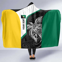 Personalised PNG Enga Province Hooded Blanket Bird of Paradise Tattoo Flag Motif - Polynesian Pride