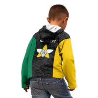 Personalised PNG Enga Province Kid Hoodie Bird of Paradise Tattoo Flag Motif - Polynesian Pride