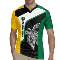 Personalised PNG Enga Province Rugby Jersey Bird of Paradise Tattoo Flag Motif - Polynesian Pride