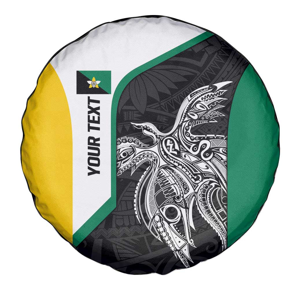 Personalised PNG Enga Province Spare Tire Cover Bird of Paradise Tattoo Flag Motif - Polynesian Pride