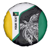 Personalised PNG Enga Province Spare Tire Cover Bird of Paradise Tattoo Flag Motif - Polynesian Pride