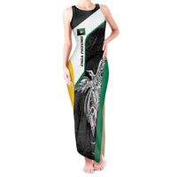 Personalised PNG Enga Province Tank Maxi Dress Bird of Paradise Tattoo Flag Motif - Polynesian Pride