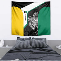 Personalised PNG Enga Province Tapestry Bird of Paradise Tattoo Flag Motif - Polynesian Pride