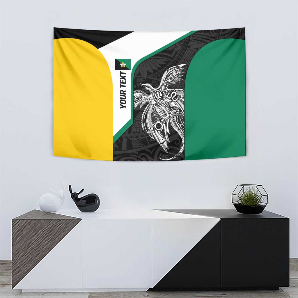 Personalised PNG Enga Province Tapestry Bird of Paradise Tattoo Flag Motif - Polynesian Pride