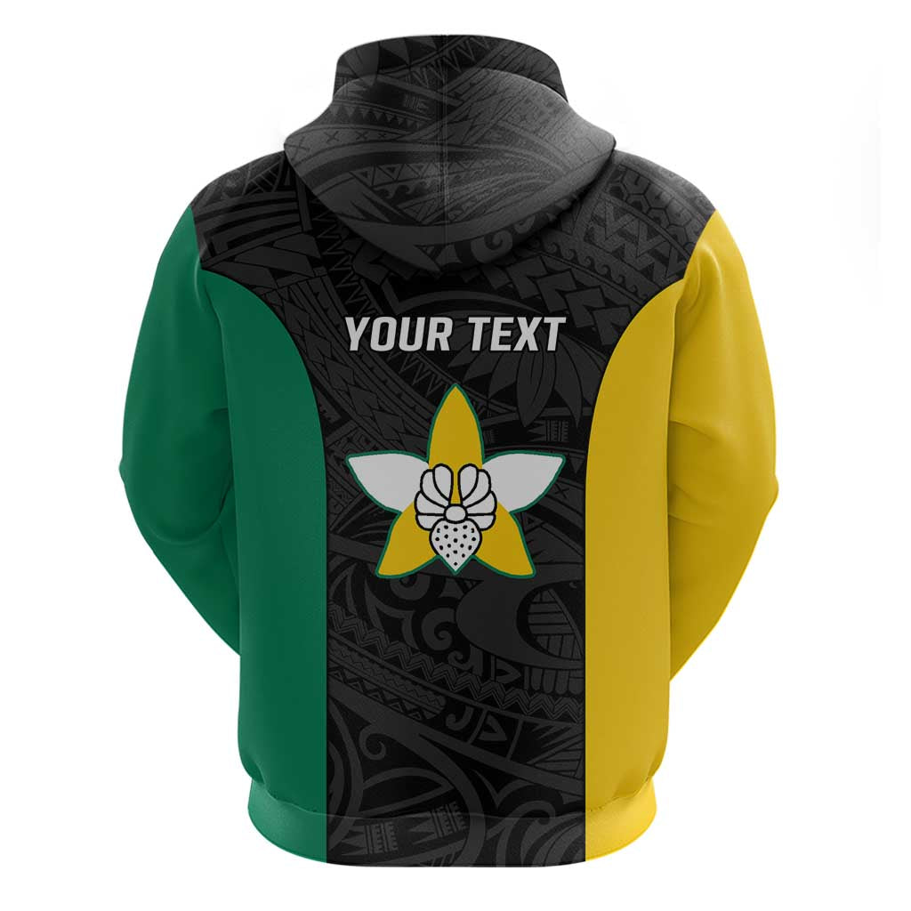 Personalised PNG Enga Province Zip Hoodie Bird of Paradise Tattoo Flag Motif - Polynesian Pride
